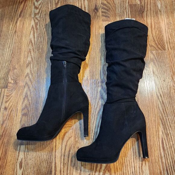 Sexy Black Kuzma Knee High Heeled Boots Women's Size 10 - Picture 6 of 12